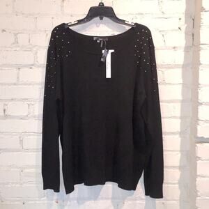 Sioni Woman black studded sweater. Sz 2X. NWT.